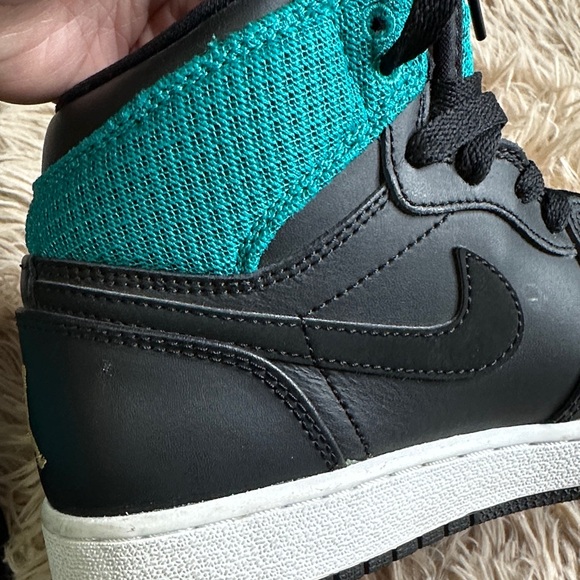 Air Jordan Black and Teal High-Top Sneakers - Picture 8 of 16